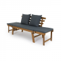 Lifa Garden 2-in-1 Houten Tuinbank en Ligbed. thumbnail