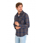 Het model draagt het Mario Russo Overshirt in donkerblauw. thumbnail