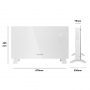 De Sinji Smart Paneelverwarmer is 470 mm hoog, 780 mm lang en 75 mm breed. De poten zijn 226 mm breed. thumbnail