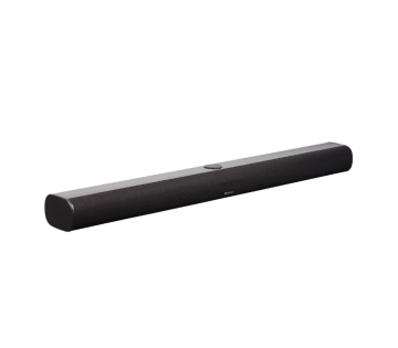 Zwarte Denver DSB-4030 soundbar met strak en compact ontwerp op witte achtergrond.