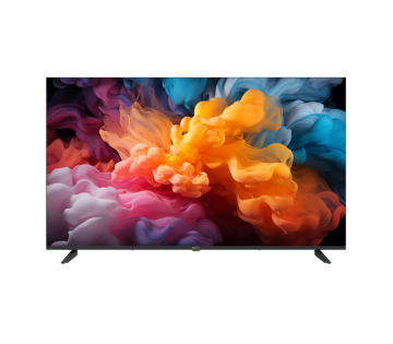 Vooraanzicht van de zwarte Denver LED-4085 40 inch televisie met helder kleurrijk beeld.