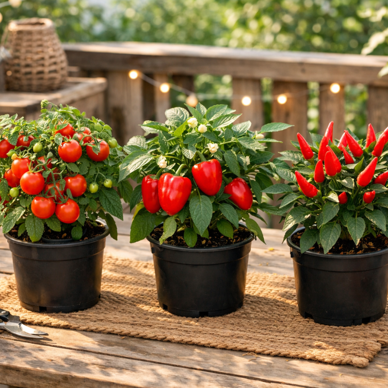 Set van 3 NatureNest Groenteplanten sfeerbeeld