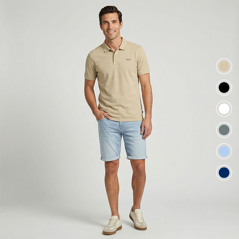 Cars Polo Dario in de kleur zand modelbeeld met bolletjes van de andere kleuren