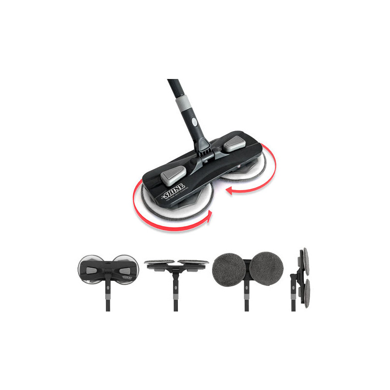 De Shine Cyclonische Mop heeft 2 roterende koppen. 