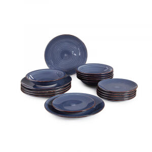 De 18-delige Lifa Living Bordenset in blauw.