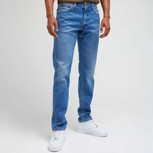 De voorzijde van de Lee Jeans Daren Indigo Vintage. 