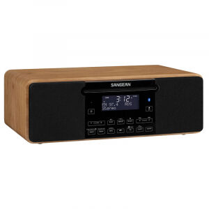 Afbeelding van de Sangean DDR-53BT radio met zwart frontpaneel, display en bedieningsknoppen. Afbeelding van de Sangean DDR-53BT radio met zwart frontpaneel, display en bedieningsknoppen.