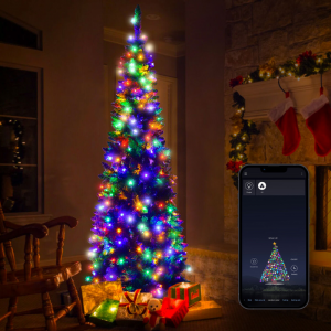 De FlinQ LED Slimme Kerstverlichting is eenvoudig in te stellen via je telefoon. 