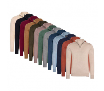 De Mario Russo Zip Pullover is verkrijgbaar in verschillende kleuren.