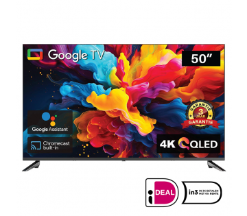 TeeView TV50QQG-EU 50 inch 4K QLED TV met functies.