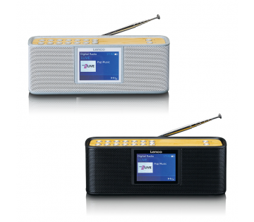 De Lenco Draagbare DAB+ Radio is beschikbaar in zwart en grijs.