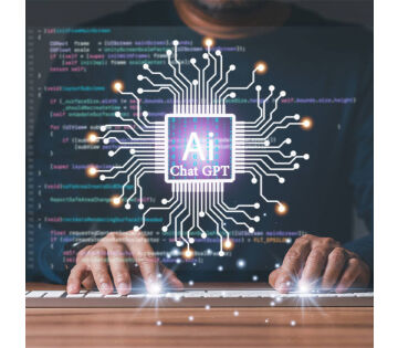 Een persoon is code aan het schrijven met behulp van AI. 