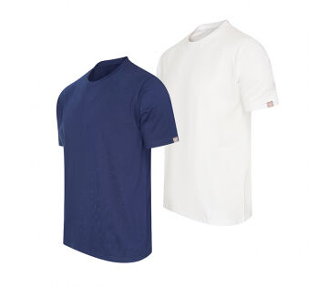 De 2-Pack Cappuccino Roma T-shirts in de kleur wit/marineblauw. De 2-Pack Cappuccino Roma T-shirts in de kleur wit/marineblauw.