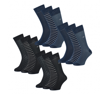 De 6-Pack Mario Russo Premium Sokken is verkrijgbaar in donkerblauw en zwart.