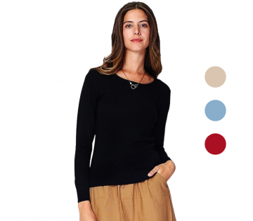 William de Faye Dames Longsleeve Ronde Hals met Kasjmier