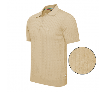 Cappuccino Gebreide Polo Caorle in beige. Cappuccino Gebreide Polo Caorle in beige.