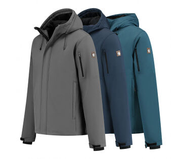 Travelin’ Esben waterdichte softshell jas voor heren in grijs, marineblauw en blauw
