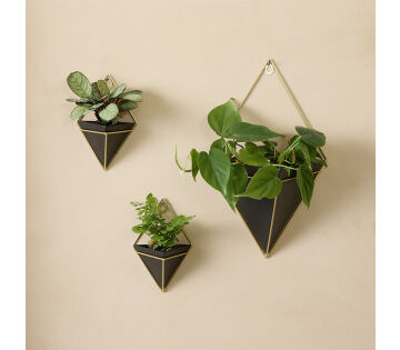 De Lifa Living Hangende Plantenbakken Rosalie hangen aan de muur.