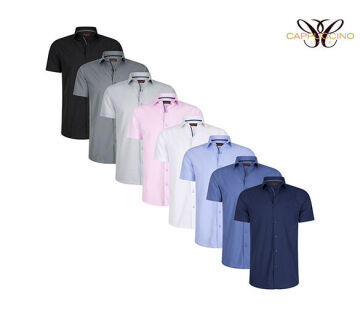 De Cappuccino Overhemd Basic Korte Mouw is verkrijgbaar in 8 kleuren.