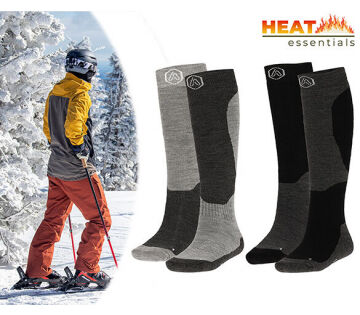 De skisokken zijn verkrijgbaar in zwart en grijs.