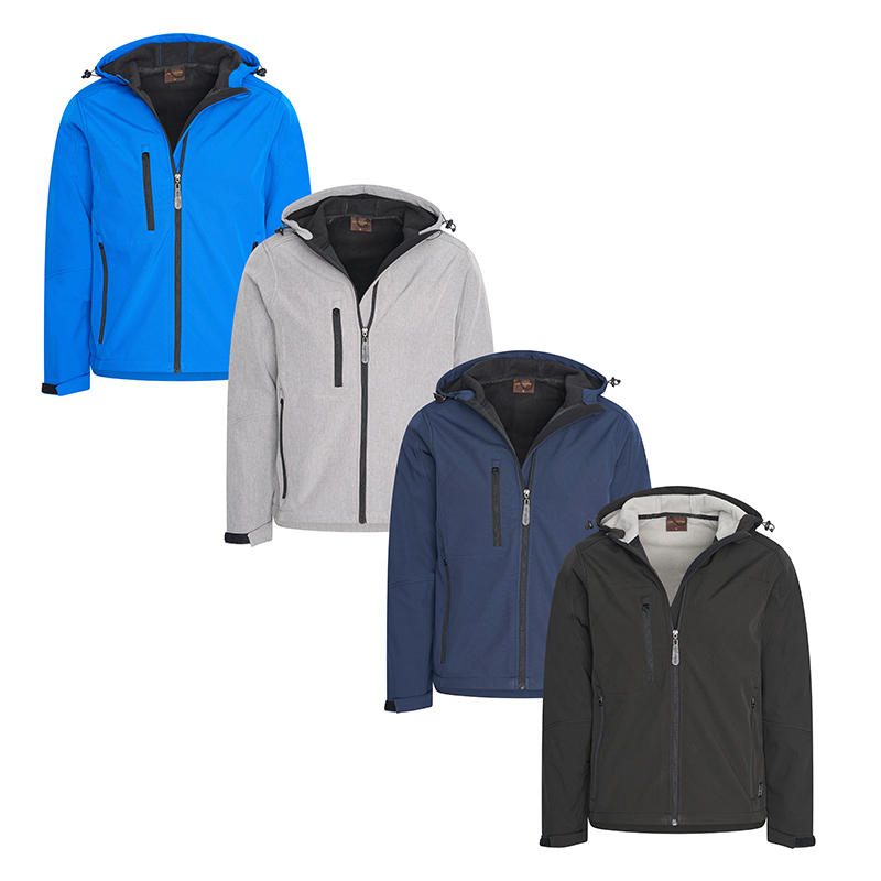De Cappuccino Softshell Hoody is verkrijgbaar in 4 verschillende kleuren. 