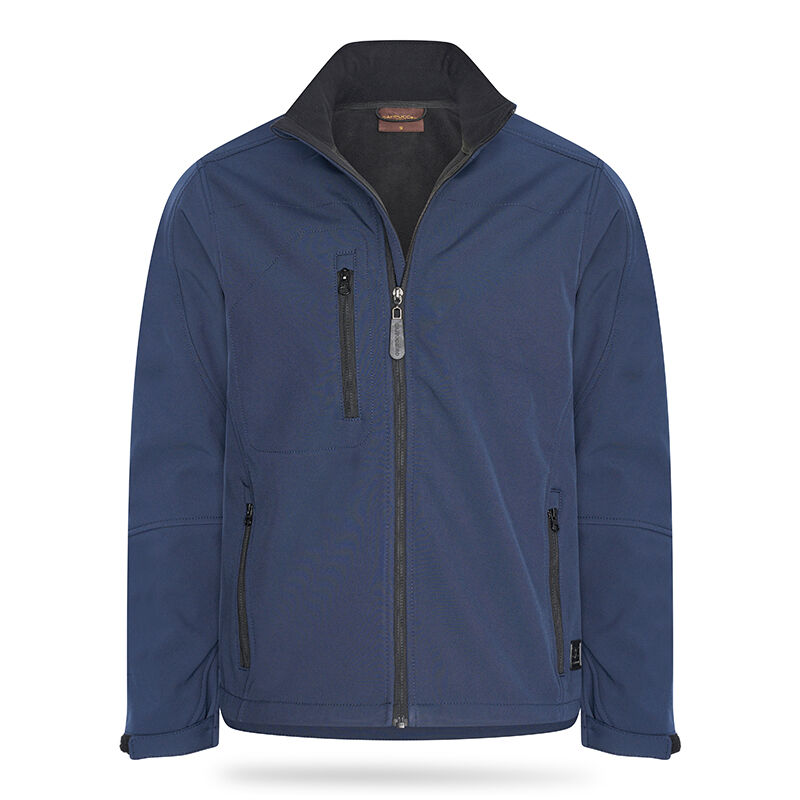 De Cappuccino Emilio Softshell Jas in de kleur marineblauw. 