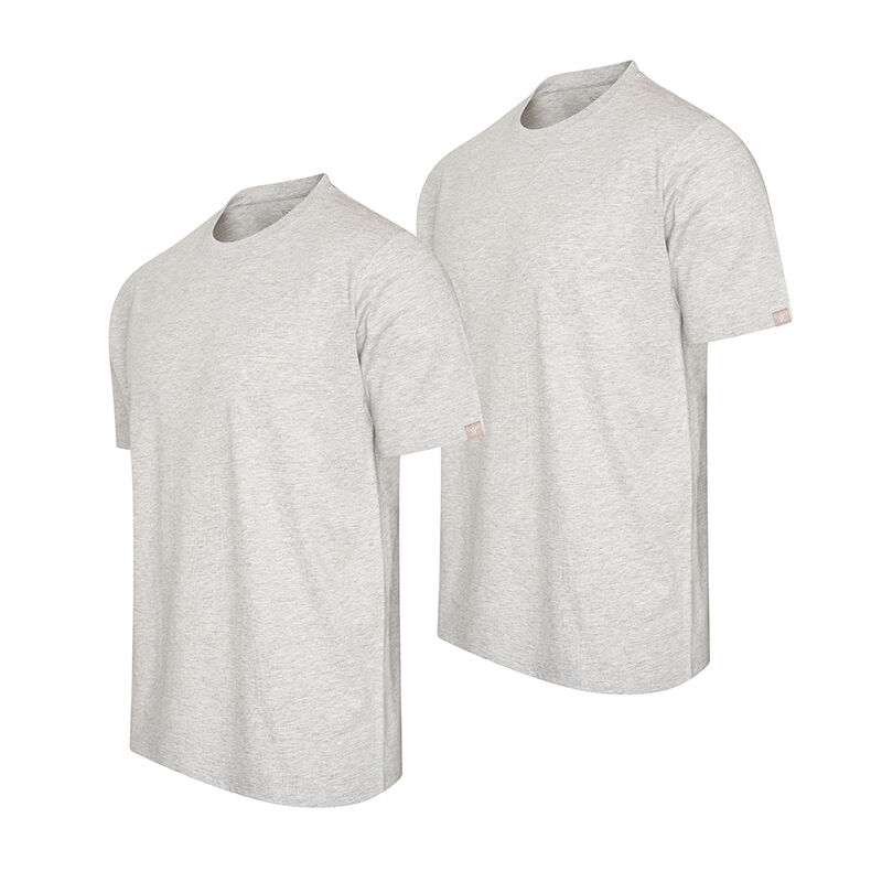 De 2-Pack Cappuccino Roma T-shirts in de kleur lichtgrijs.