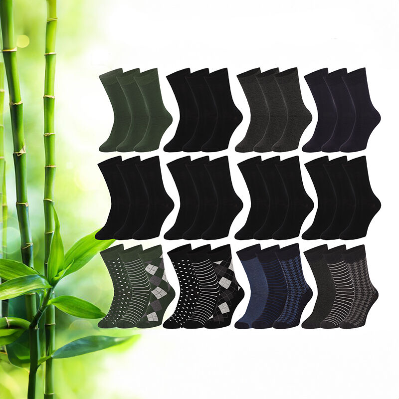 De 12-Pack Bamboo Elements Luxe Sokken zijn verkrijgbaar in verschillende kleuren.