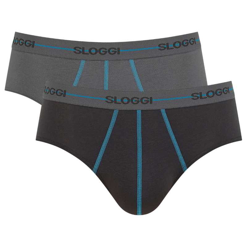 2-Pack Sloggi Men Start Herenondergoed-Midi-Donkergrijs Print 2-Pack Sloggi Men Start Herenondergoed-Midi-Donkergrijs Print