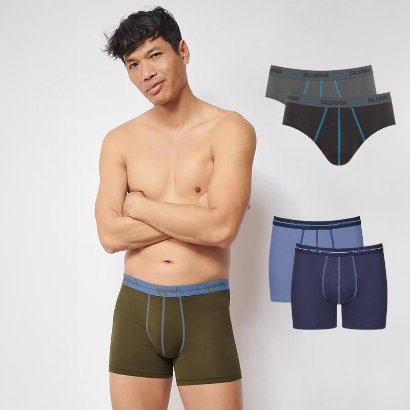 sloggi boxers met model.