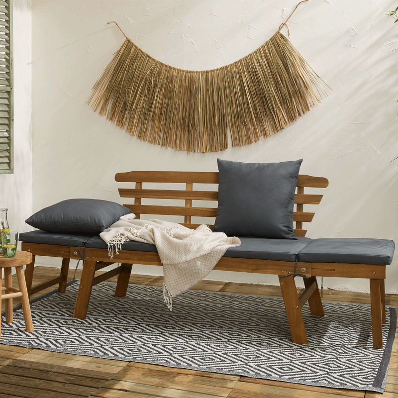 Lifa Garden 2-in-1 Houten Tuinbank en Ligbed.