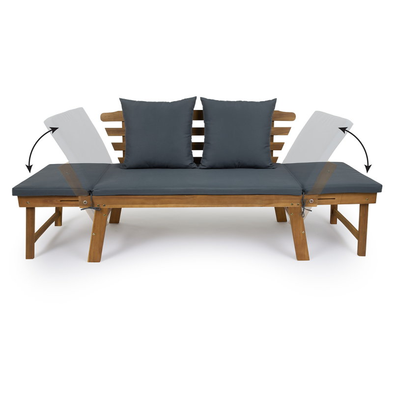 Lifa Garden 2-in-1 Houten Tuinbank en Ligbed.