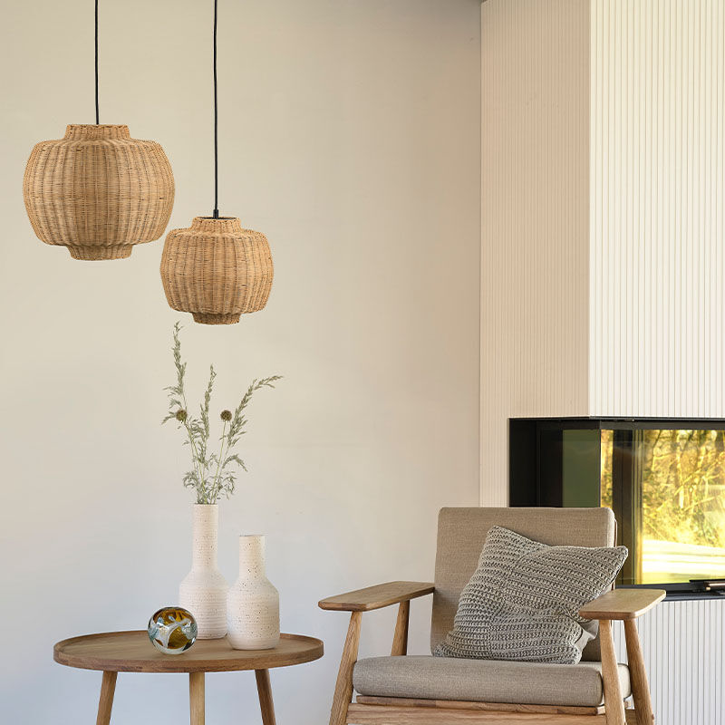 De Villa Collection Vilna Rotan Hanglamp. De Villa Collection Vilna Rotan Hanglamp.