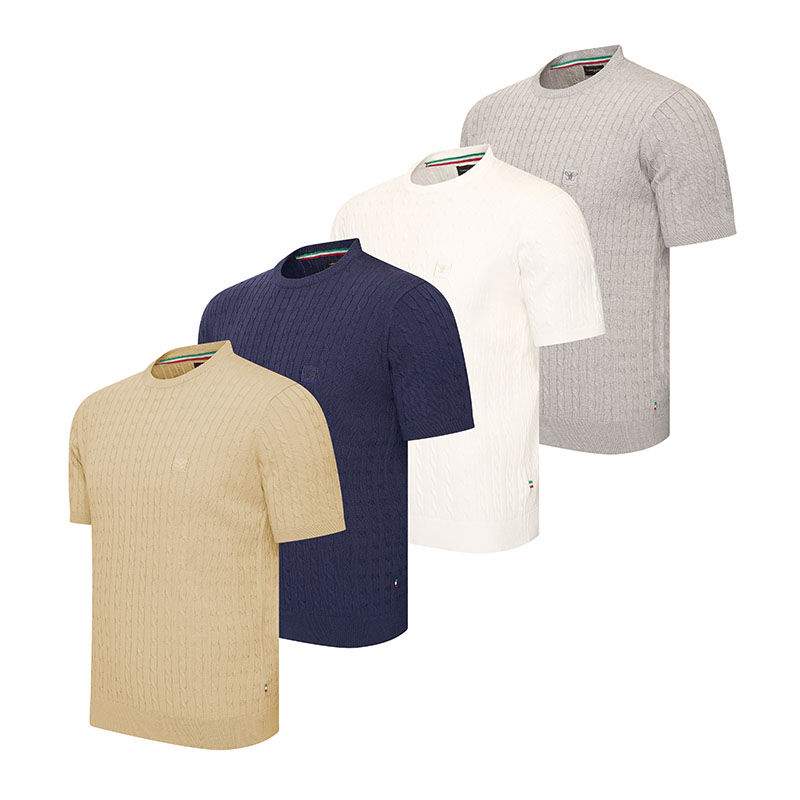 Het Cappuccino Gebreid T-shirt Loreto is verkrijgbaar in 4 kleuren. Het Cappuccino Gebreid T-shirt Loreto is verkrijgbaar in 4 kleuren.