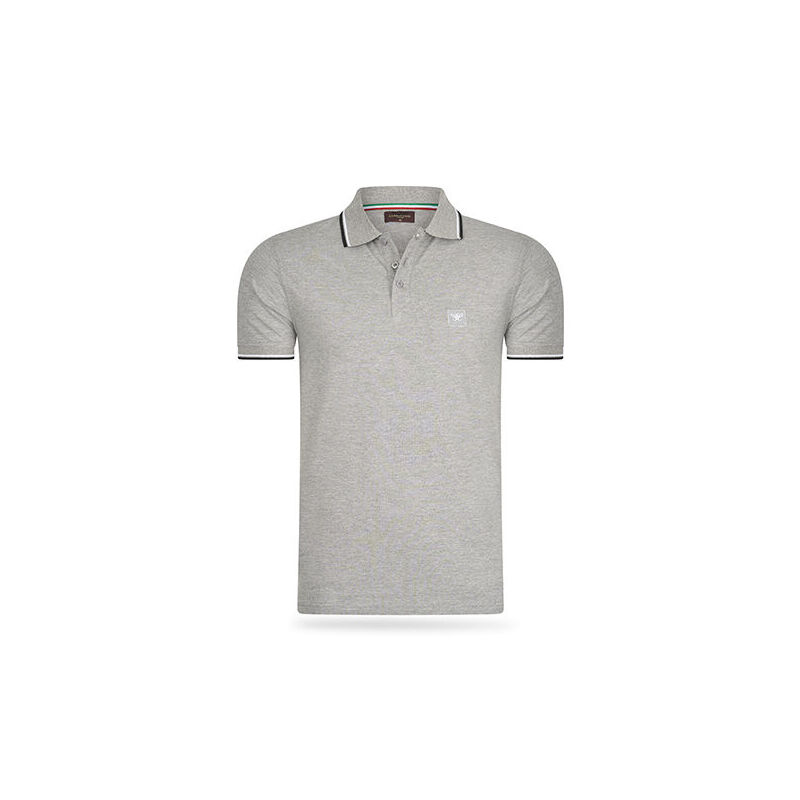 De Cappuccino Polo Applique Pique in de kleur grijs. De Cappuccino Polo Applique Pique in de kleur grijs.