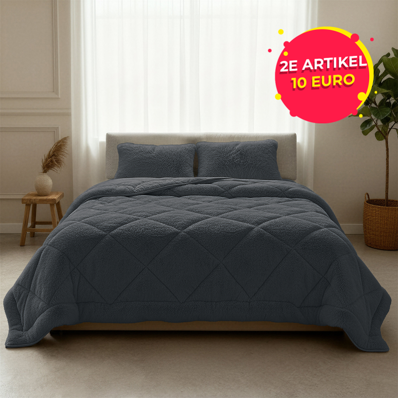 Sleeptime Lazy Dekbed Faux Fur in antraciet en met 2e artikel 10 euro korting.