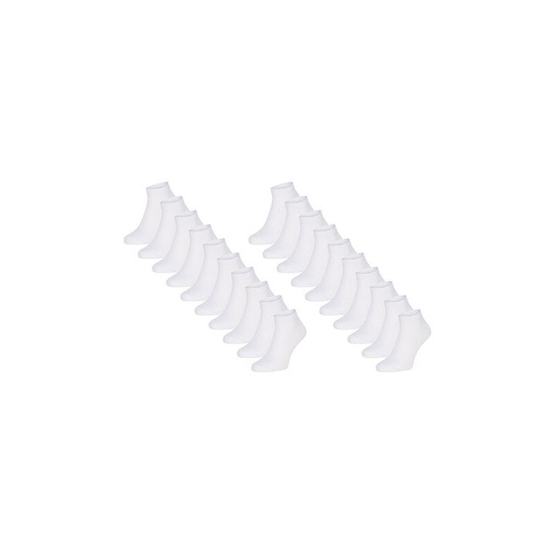 Het pakket van 20 witte Sneaker Sokken van Mario Russo.
