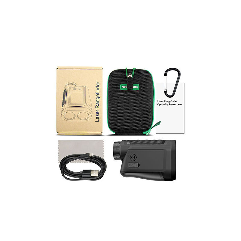 De rangefinder wordt geleverd inclusief handige accessoires. De rangefinder wordt geleverd inclusief handige accessoires.