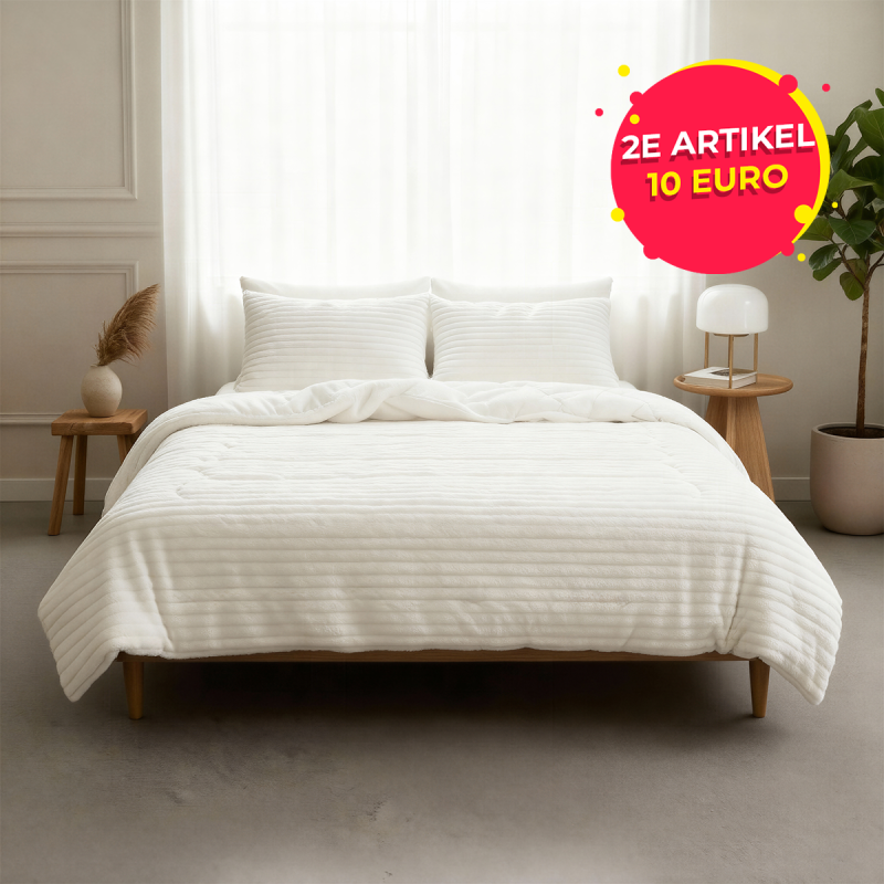 Sleeptime Lazy Dekbed met Rib in beige met 2e artikel 10 euro korting.